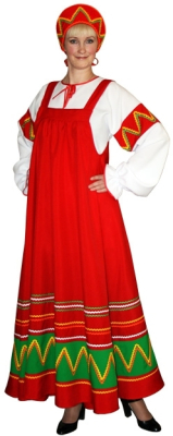 Русский народный костюм Ульяна красный ККВд-3-28кз