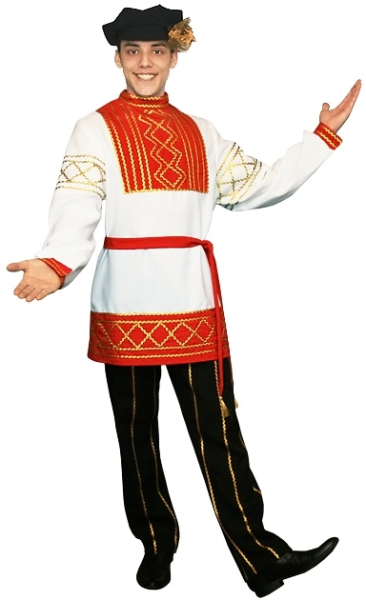 Русский народный костюм мужской Олег красный ККВм-3-38к-з