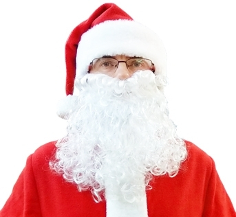 Колпак Деда Мороза красный с бородой 28 см КС-27к
